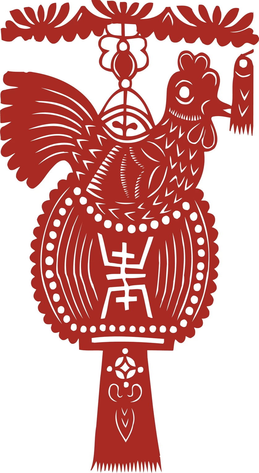 中国风中式传统喜庆民俗人物动物窗花剪纸插画边框AI矢量PNG素材【1818】